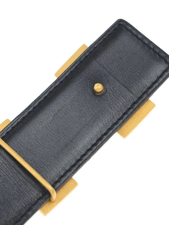 HERMES Logo Constant Reversible Buckle Belt Size 70 Leather Black BN GHW 82RL951 main image 14